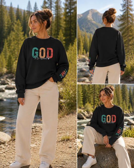 Christian God Is Good Sweatshirt for Women (Large)