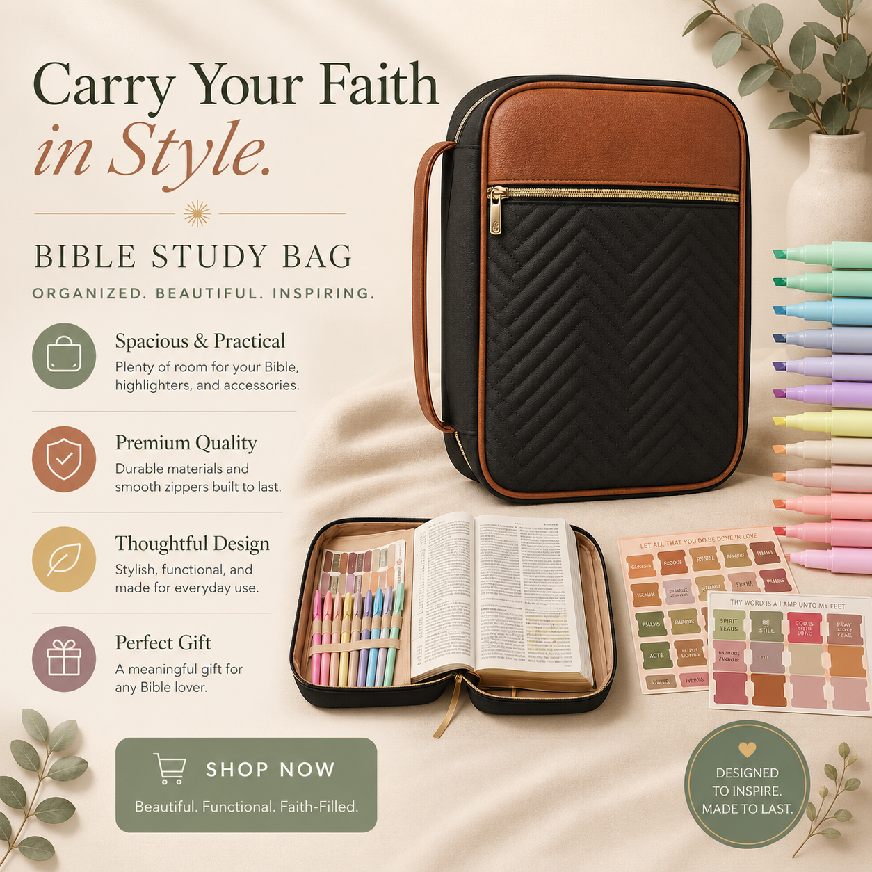 Vegan Leather Bible Cover