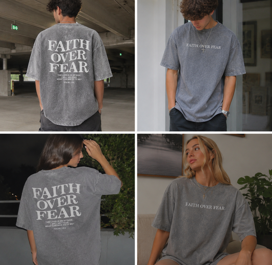 Faith over Fear Unisex Tee-Shirt (Acid Wash)